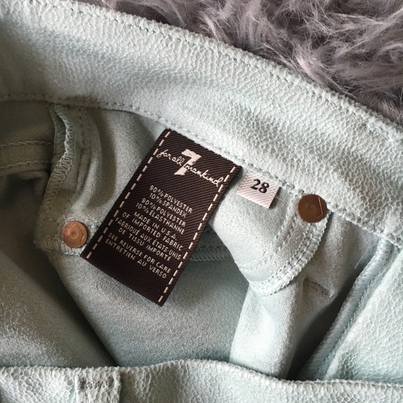 [7 for all Mankind] mint faux leather 5 pocket - Picture 6 of 10